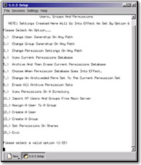 SOS Standby Set-up Menu, User Groups